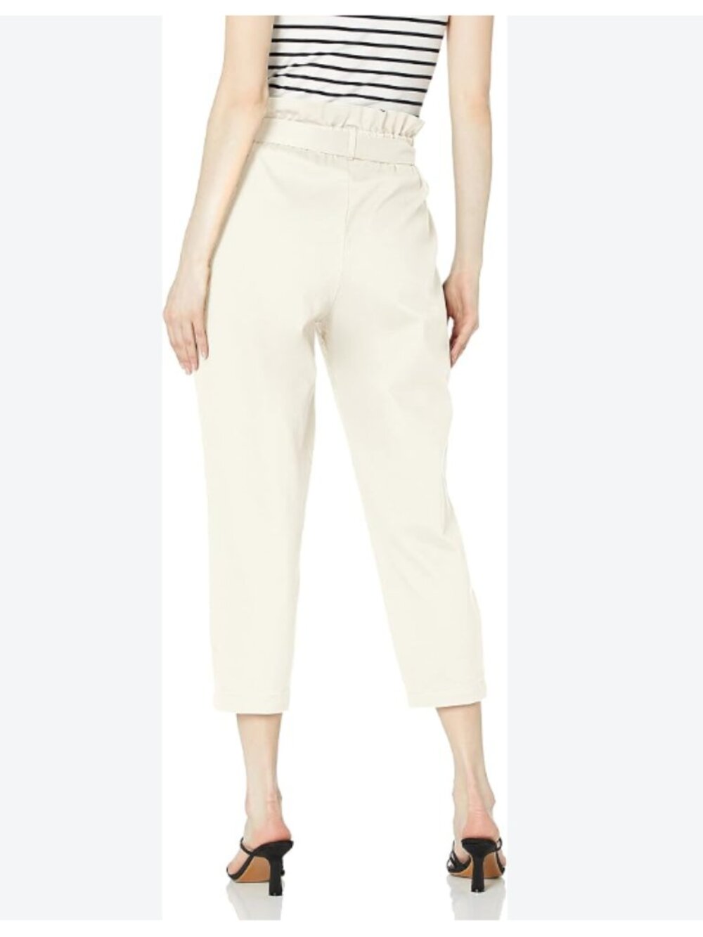 BCBGeneration Off White Paperbag Pull On High Rise Pant S